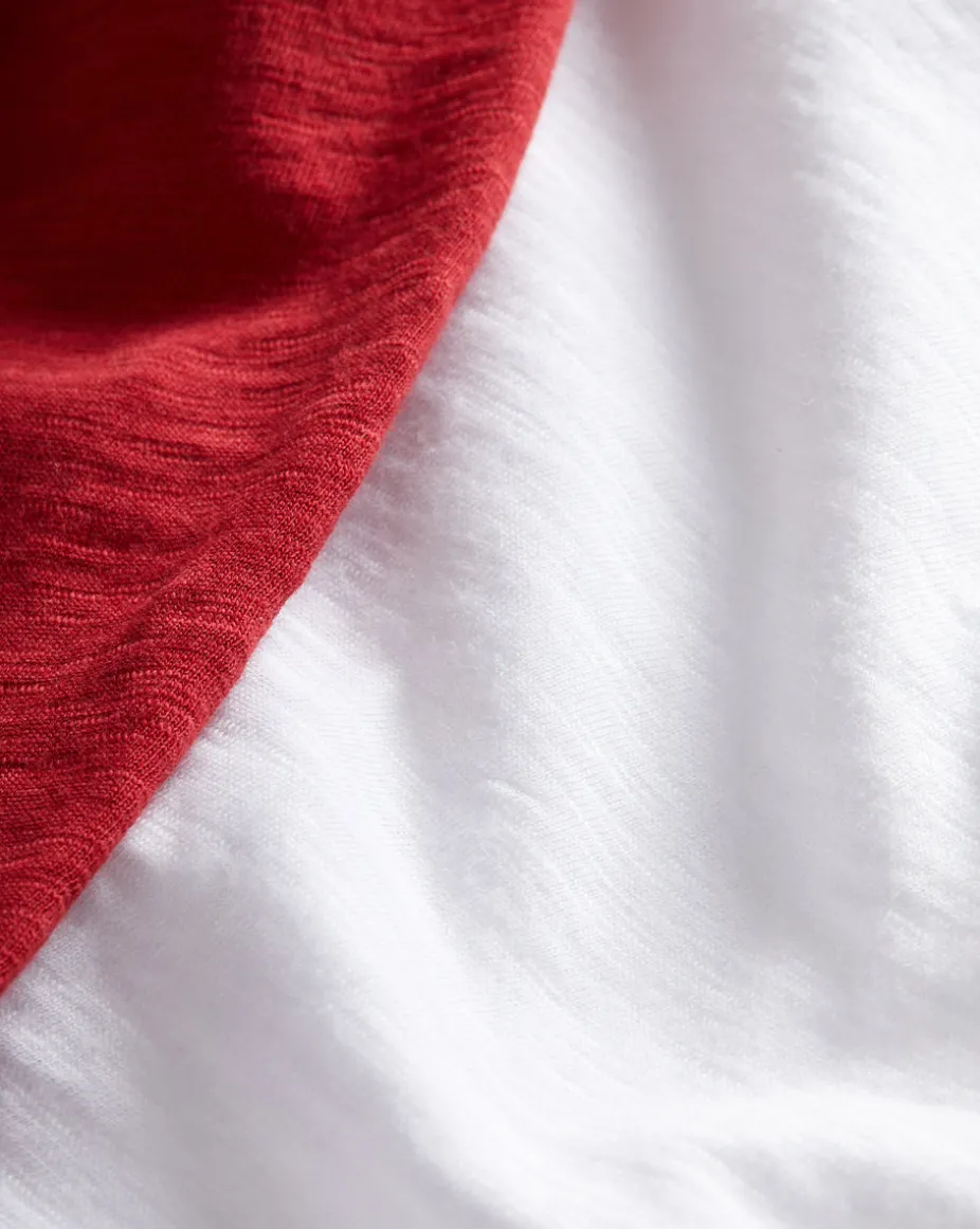 Mason Baseball Tee in White/Red