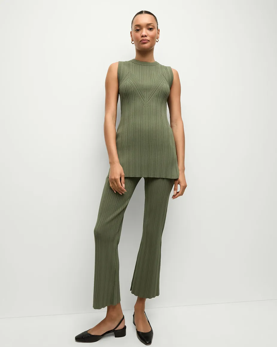 Massaro Knit Pant in Stone Army
