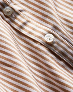 Matera Cotton Button-Down Shirt in Acorn/White