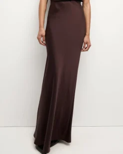 Medina Silk Skirt in Dark Chocolate