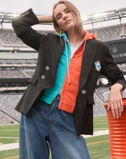 Miami Dolphins Dickey Jacket in Black/Silver