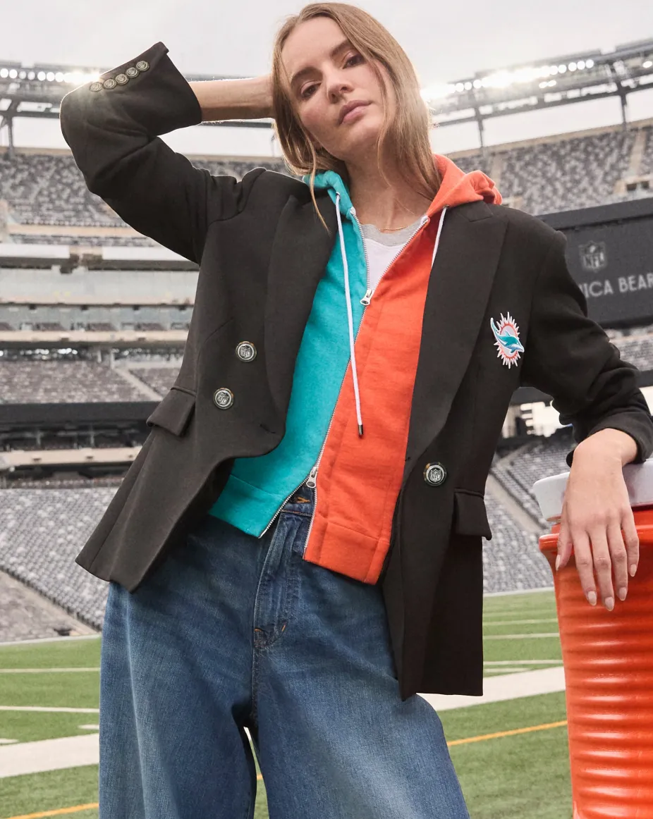 Miami Dolphins Dickey Jacket in Black/Silver