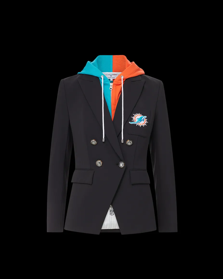 Miami Dolphins Dickey Jacket in Black/Silver