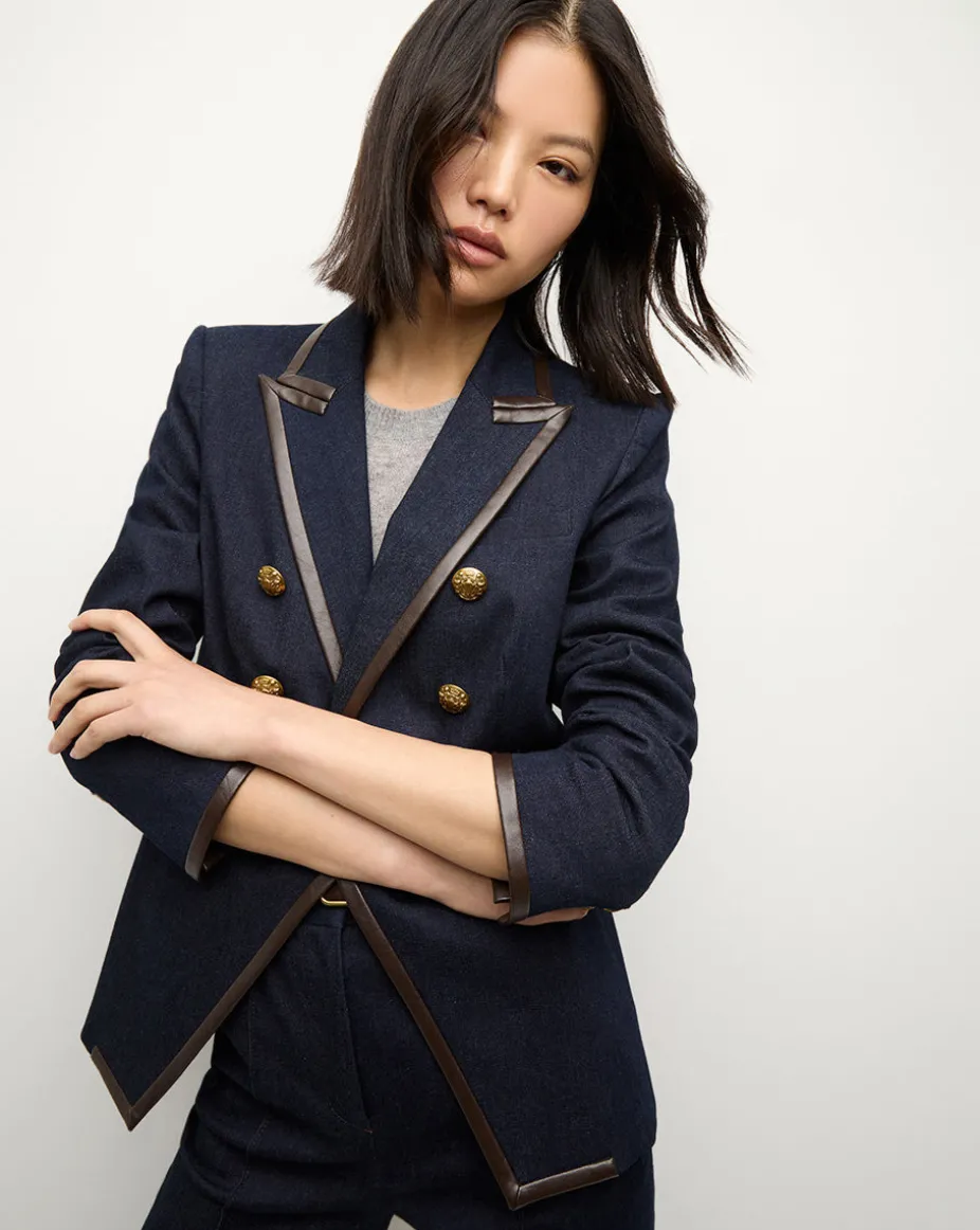 Miller Denim Blazer Dickey Jacket in Dark Wash