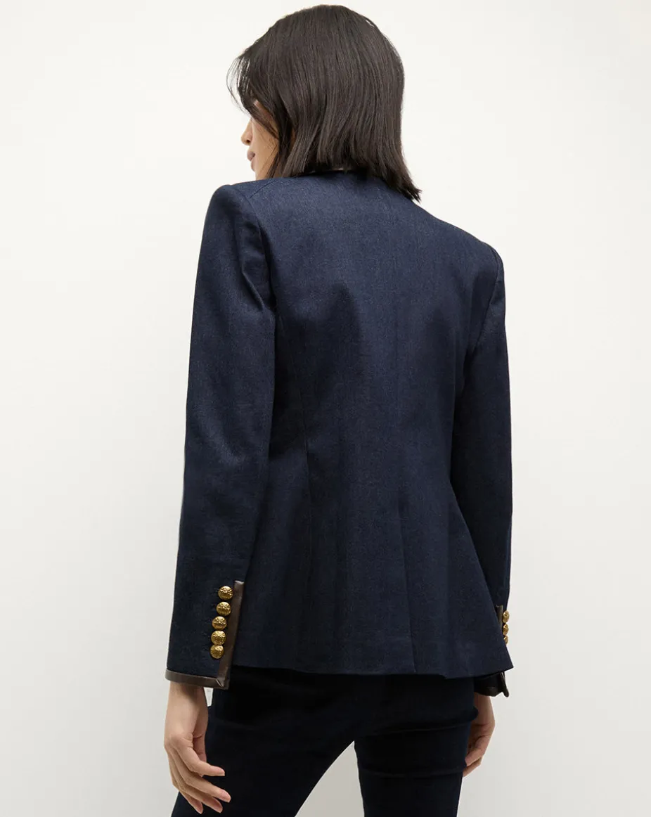 Miller Denim Blazer Dickey Jacket in Dark Wash