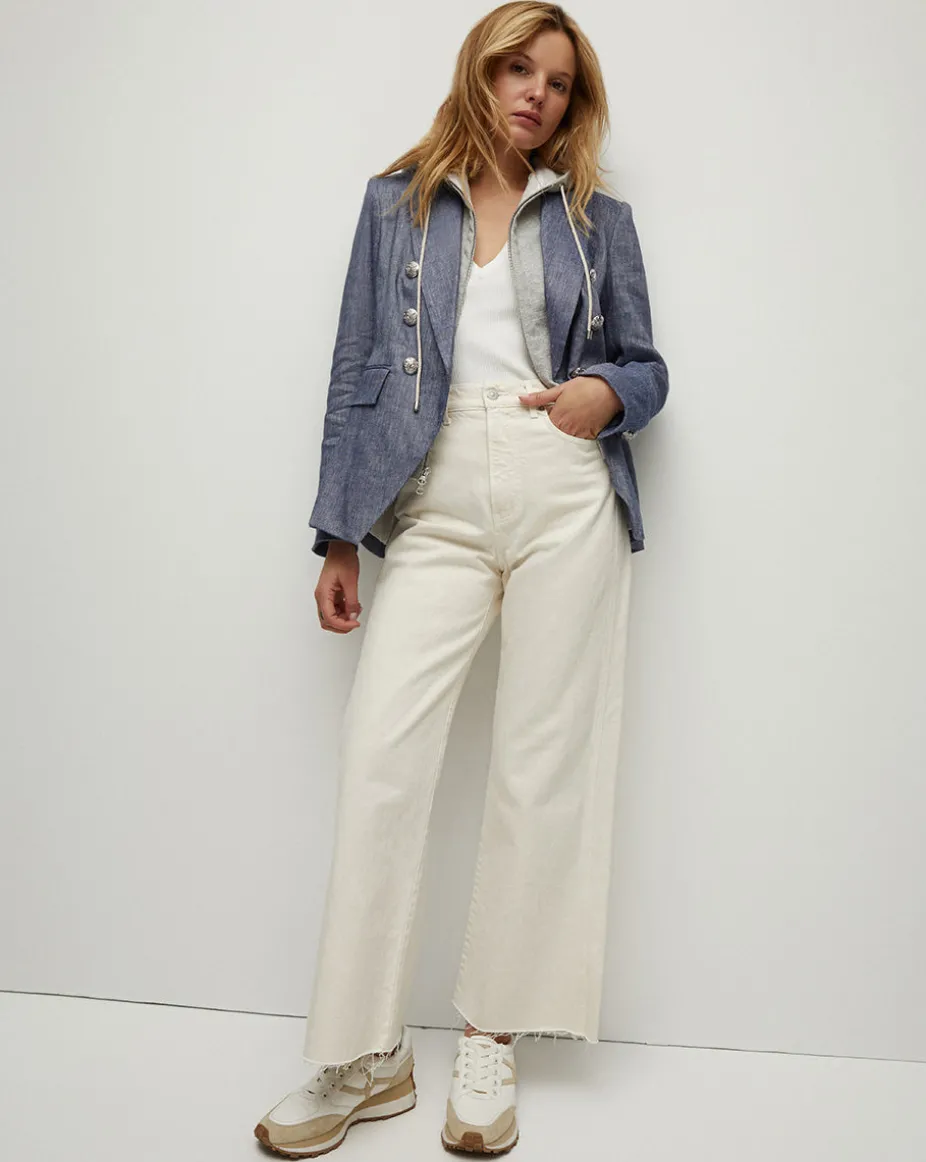 Miller Linen Dickey Jacket in Blue Melange