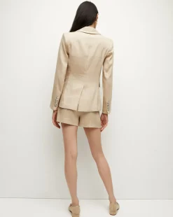 Miller Linen Dickey Jacket in Khaki Melange