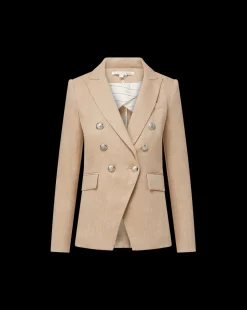 Miller Linen Dickey Jacket in Khaki Melange