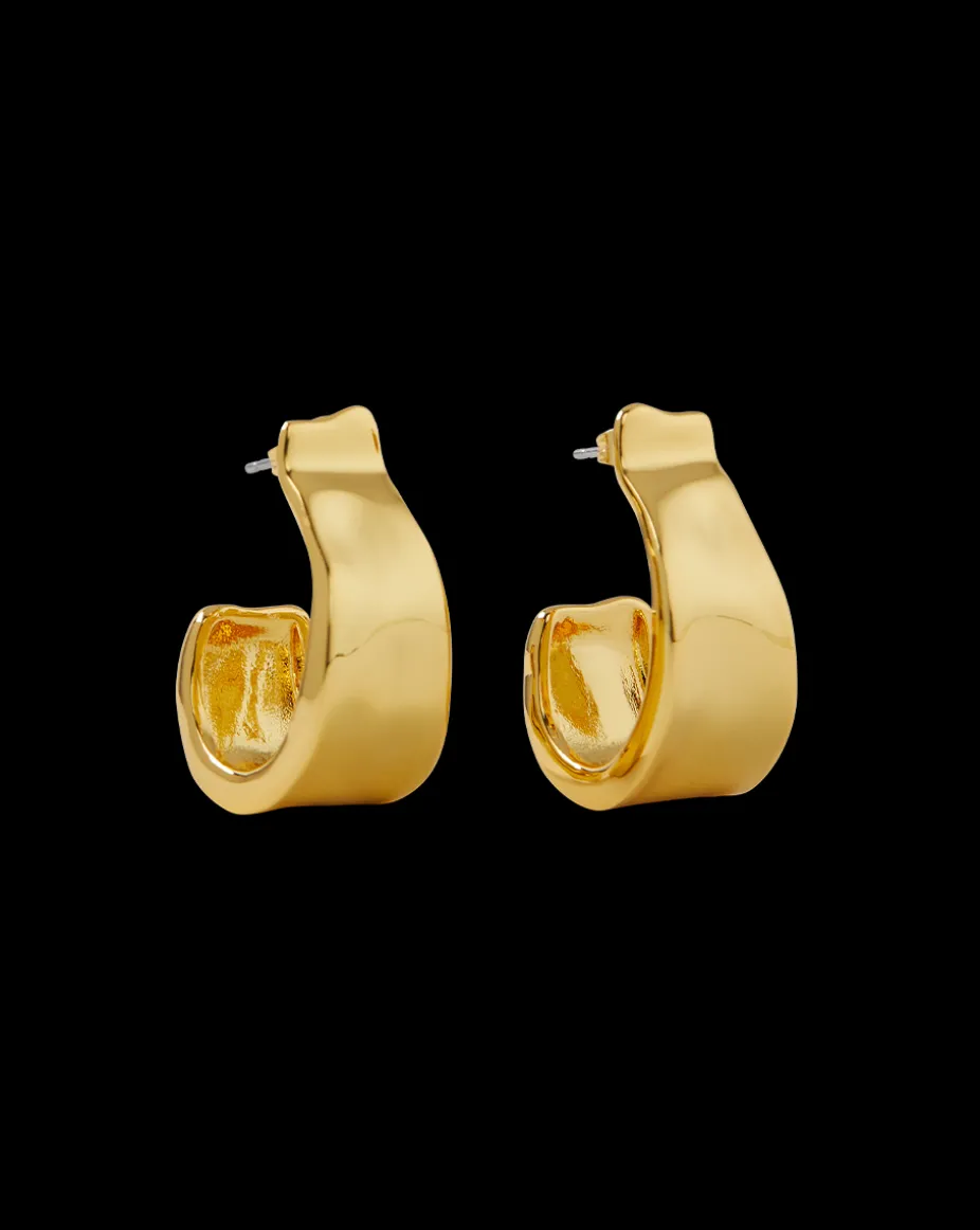 Molten Gold Ribbon Hoop in Gold