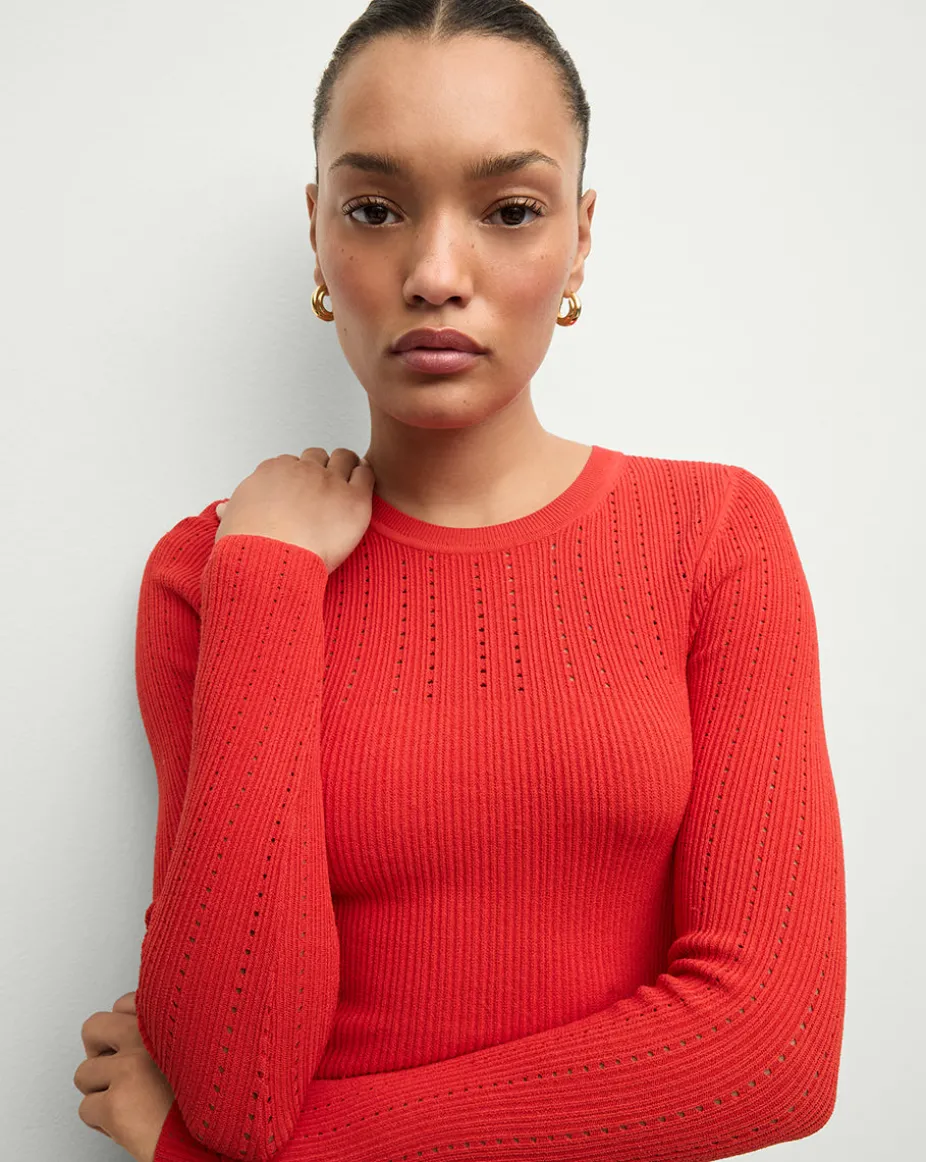 Nami Long Sleeve Sweater Dress in Red