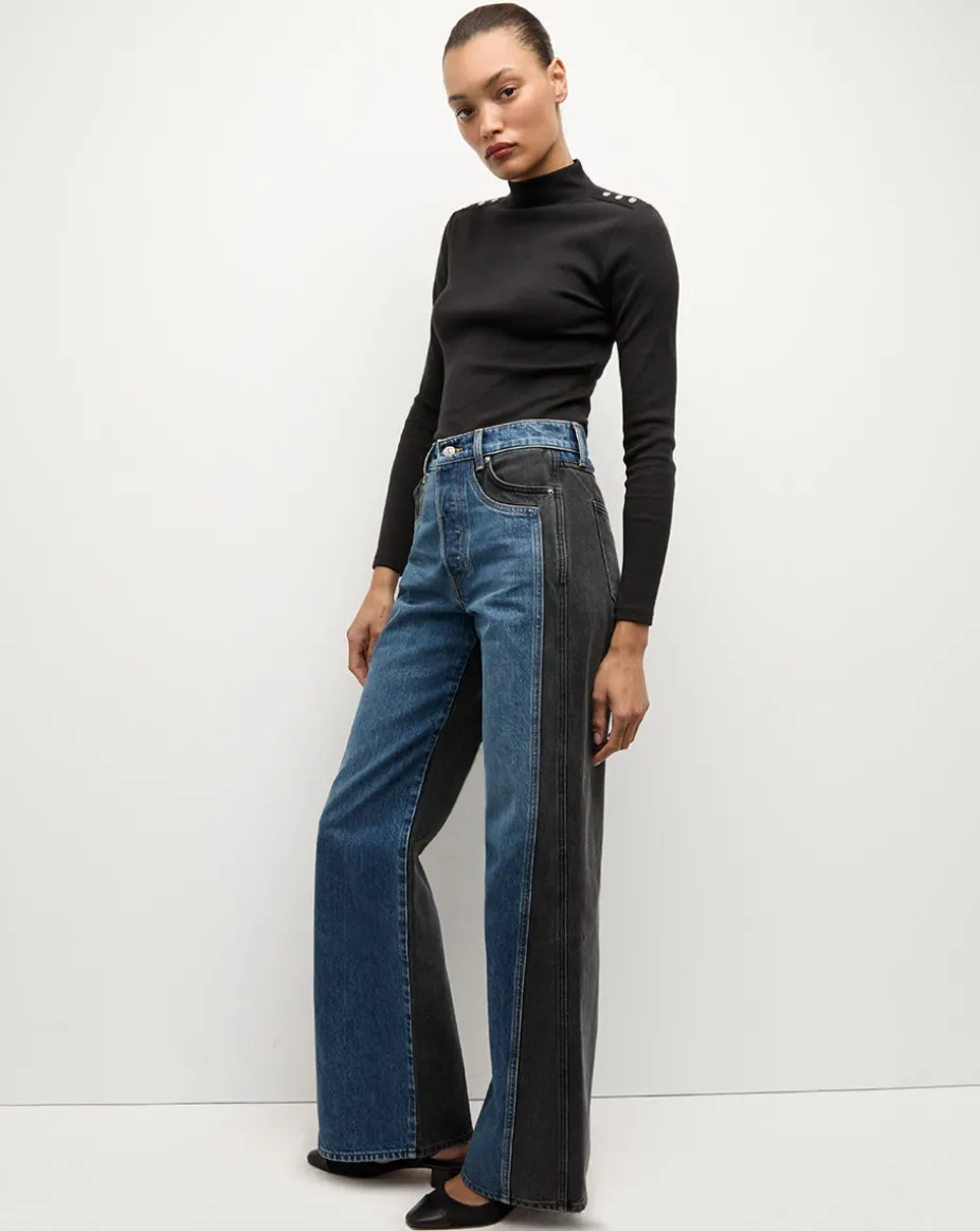 Nate Top With Buttons in Black