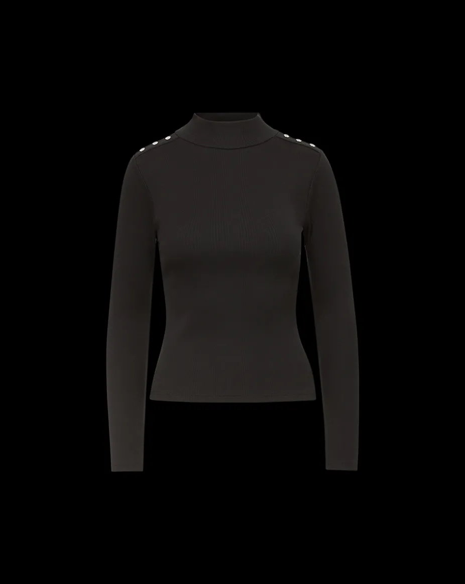 Nate Top With Buttons in Black