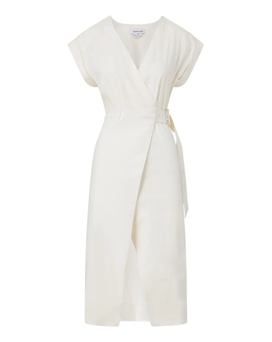 Octavia Stretch-Linen Wrap Dress