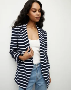 Ortiz Terrycloth Jacket in Marine/Off-White/Blue Surf