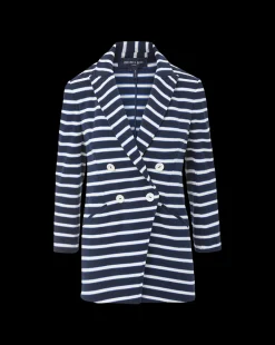 Ortiz Terrycloth Jacket in Marine/Off-White/Blue Surf