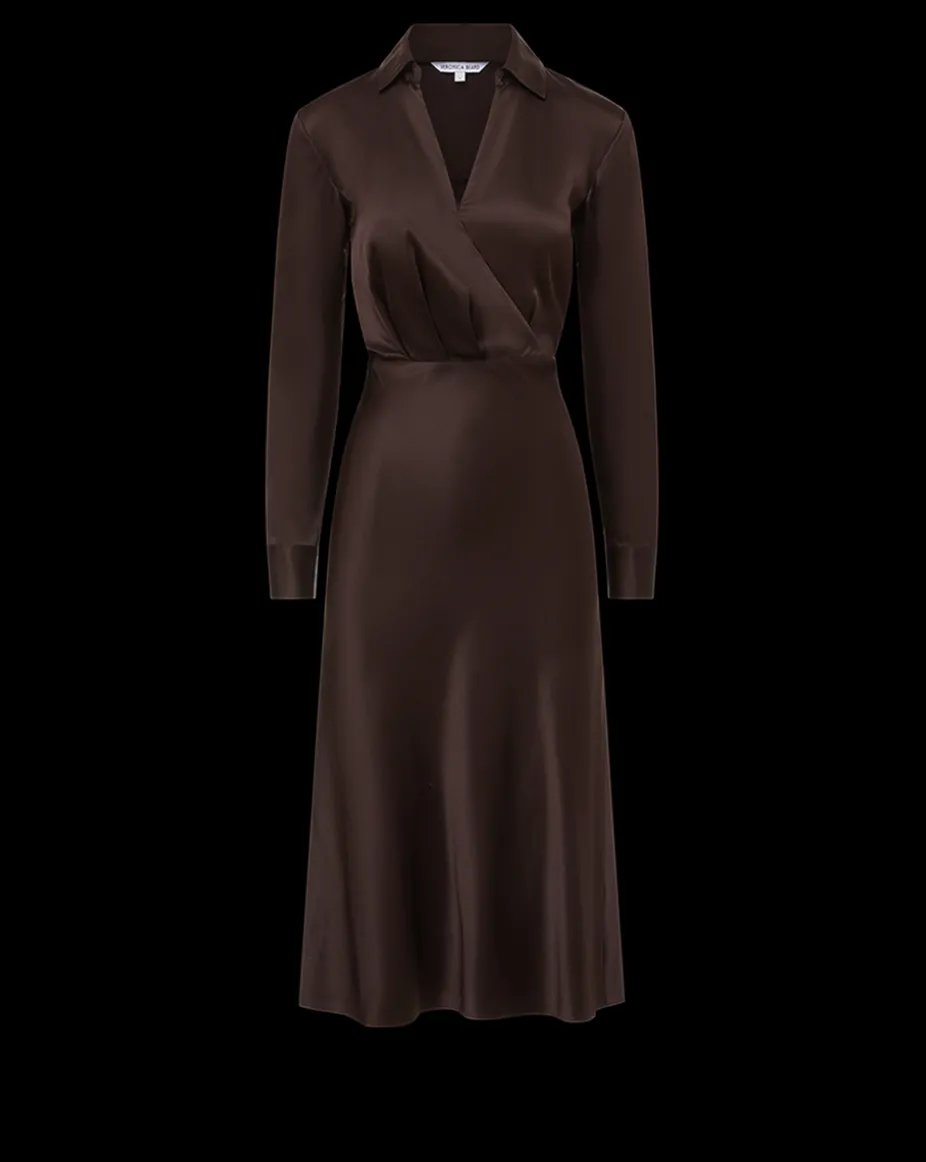 Otis Silk Dress in Dark Chocolate