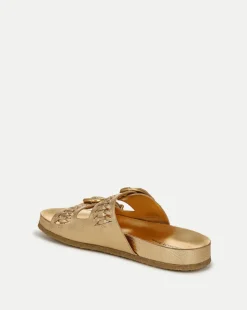 Paige Buckle Sandal in Gold