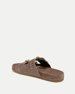 Paige Buckle Sandal in Taupe