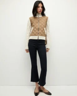 Patra Mixed-Media Jacket in Russet/Ivory