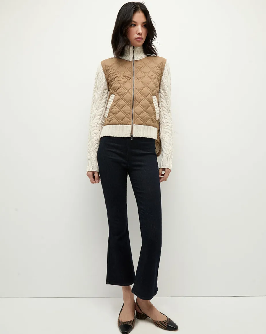 Patra Mixed-Media Jacket in Russet/Ivory