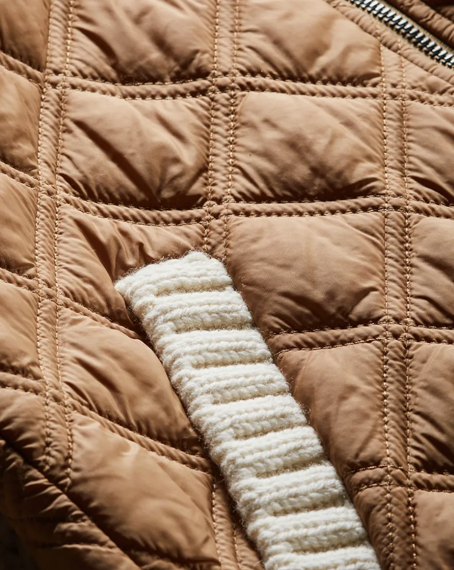Patra Mixed-Media Jacket in Russet/Ivory