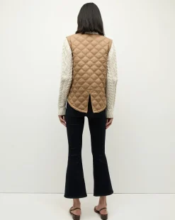 Patra Mixed-Media Jacket in Russet/Ivory