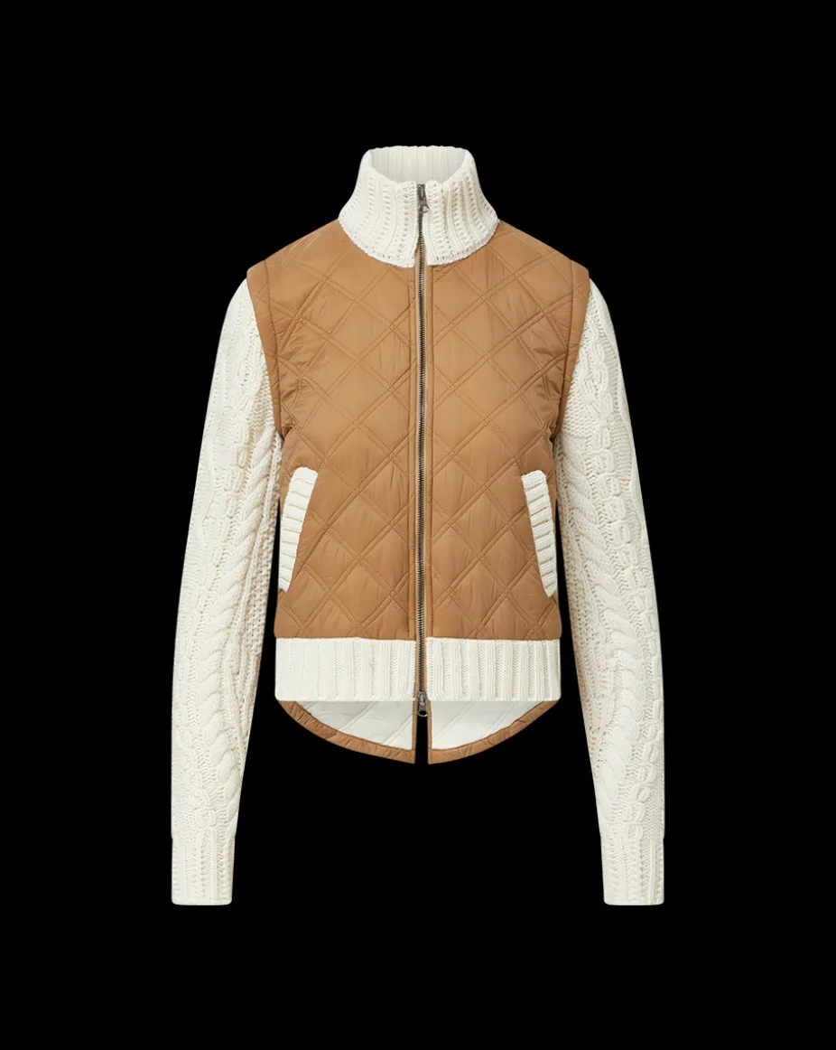 Patra Mixed-Media Jacket in Russet/Ivory