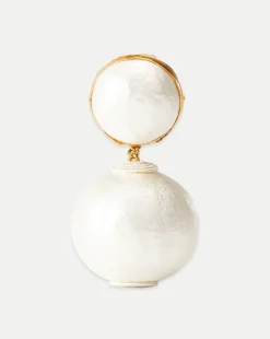 Pearl 2 Drop Earring | Post Backing in White