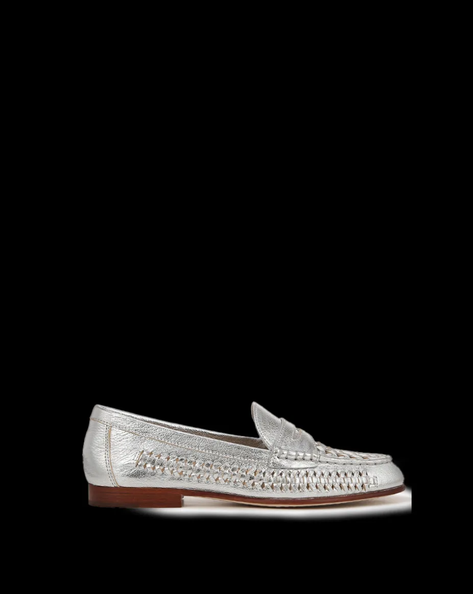 Penny Woven Metallic Leather Loafer