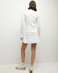Performance Lace Jacket in White/Navy