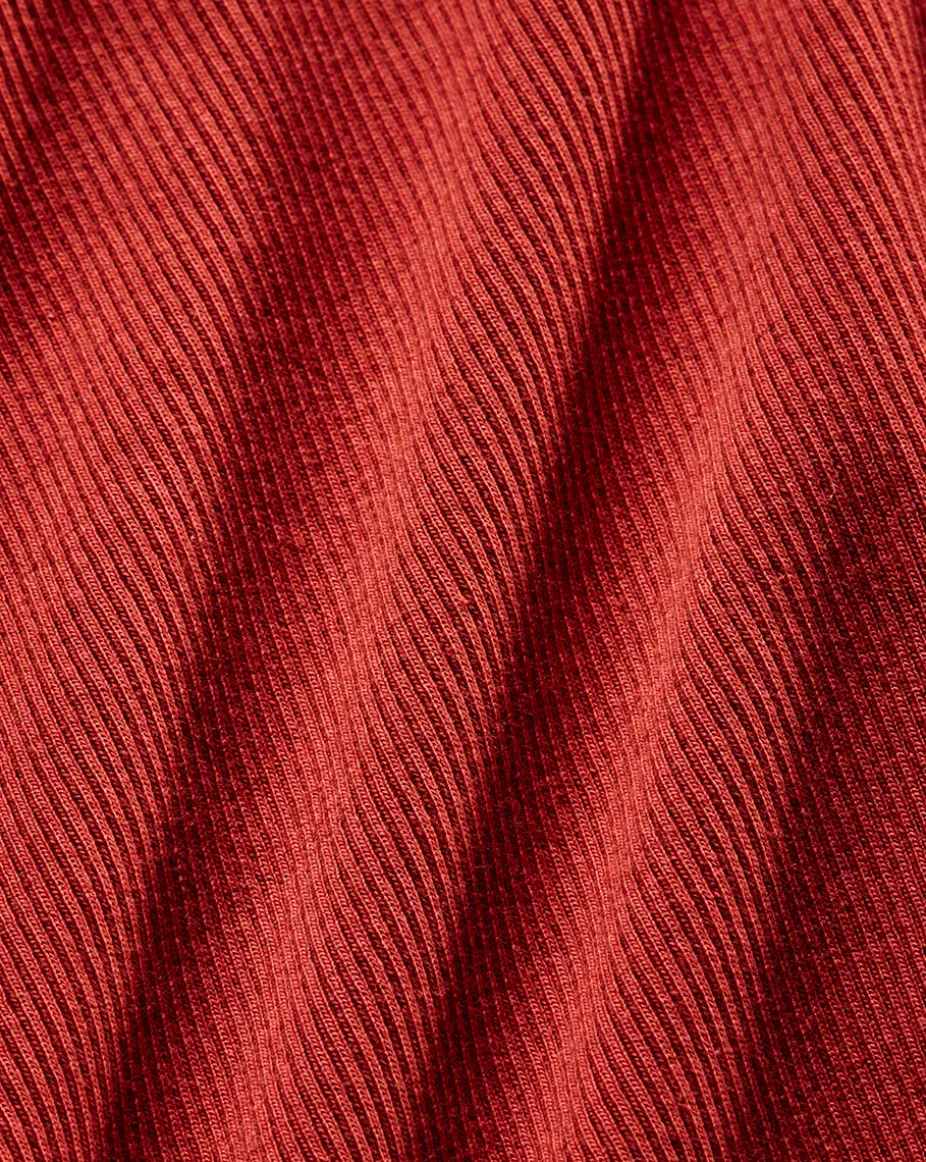 Pruitt Ribbed Tee in Brick Red
