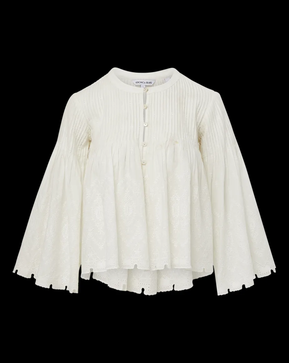 Quimby Bell-Sleeve Cotton Peplum Top