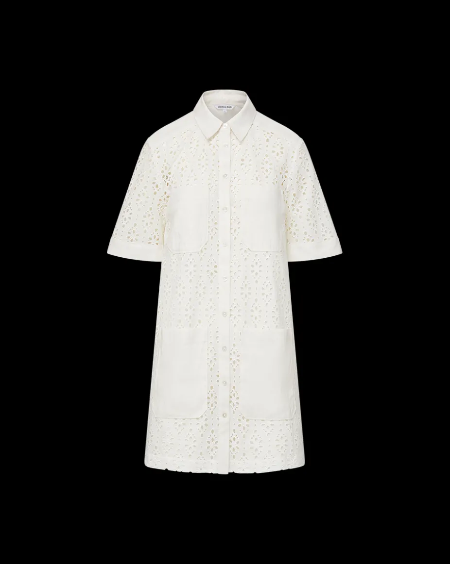Rafaela Cotton Eyelet Shirtdress in White