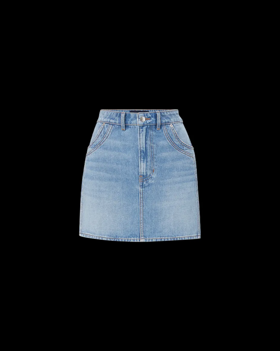 Raundi Double-Seam Denim Skirt in Nova