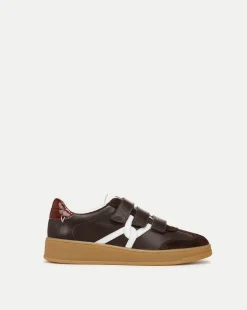 Reagan Velcro Sneaker in Espresso/White