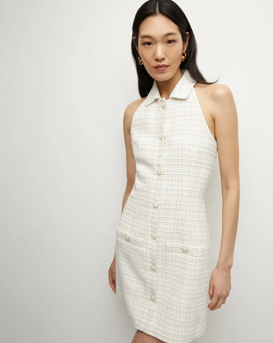 Roxanne Tweed Dress in Ivory Multi