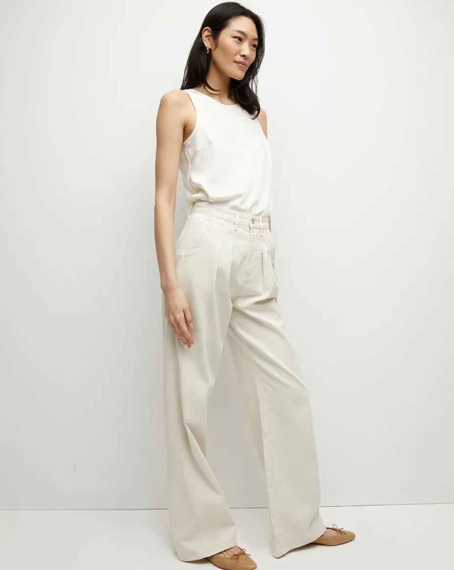 Sabrina Crepe Tank in Off-White