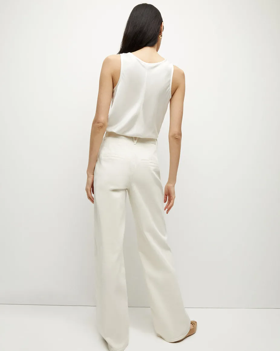 Sabrina Crepe Tank in Off-White
