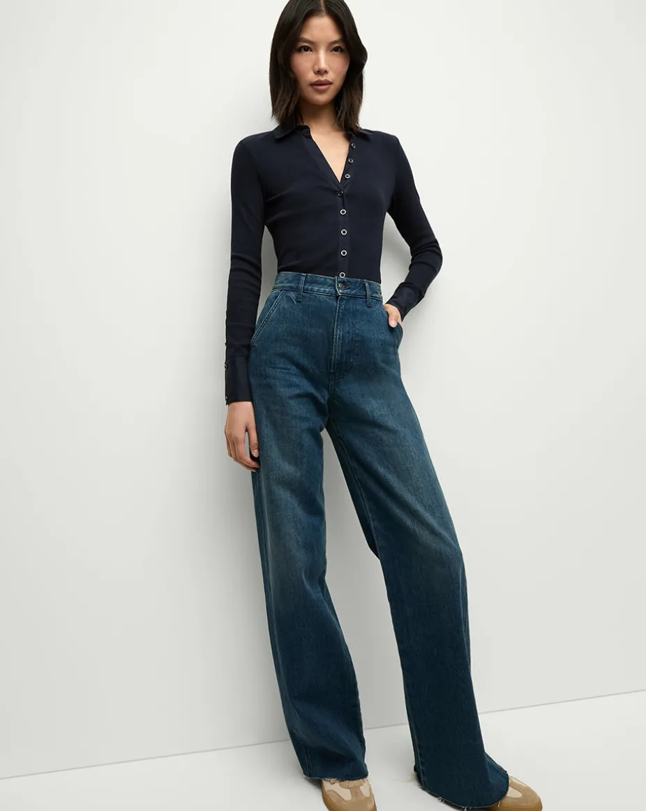 Scottie Button-Down Shirt in Navy