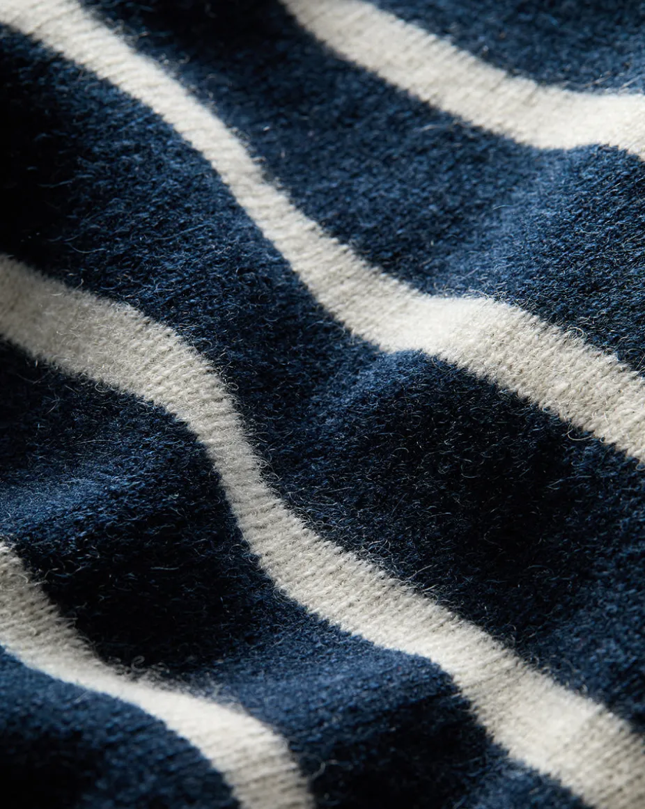 Shana Cashmere Striped Sweater in Navy/Ivory