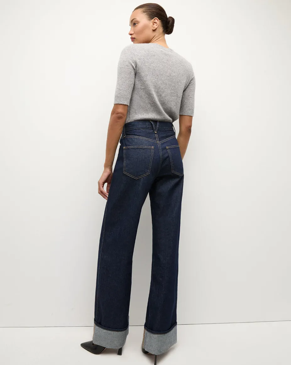Shana Short Sleeve Cashmere Sweater in Heather Grey