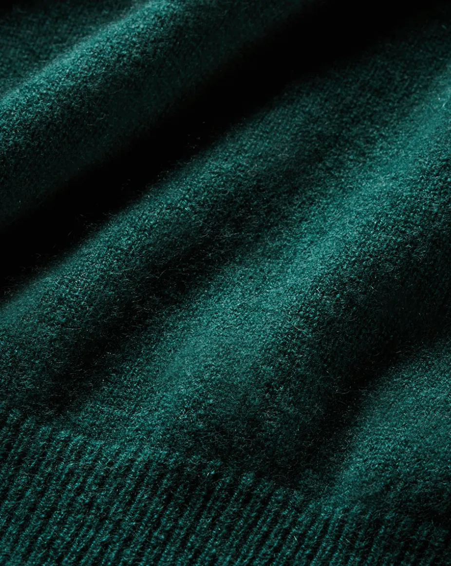 Shana Short Sleeve Cashmere Sweater in Dark Green