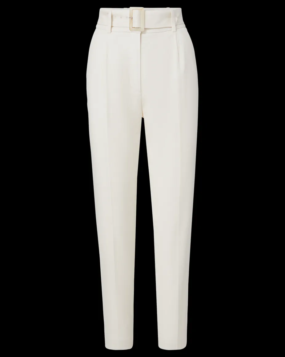 Sofia Stretch-Linen Pant in Off-White