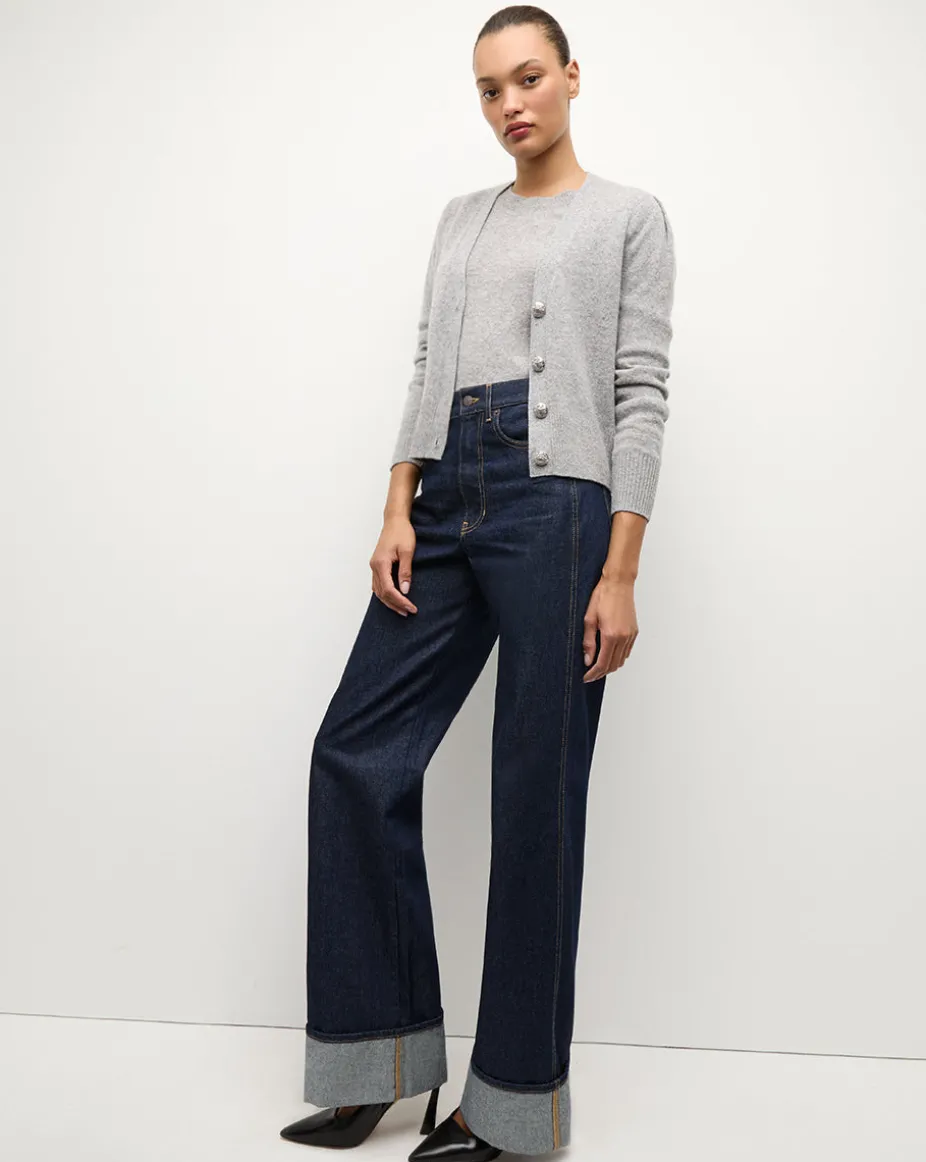Solene Cashmere Cardigan in Heather Grey