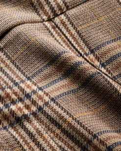 Tani High Waisted Plaid Pant in Brown Check