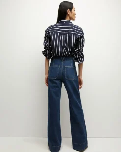 Taylor Belted Wide-Leg Jean in Dusted Oxford