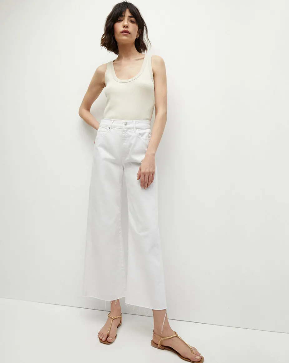 Taylor Cropped Wide-Leg Jean in White