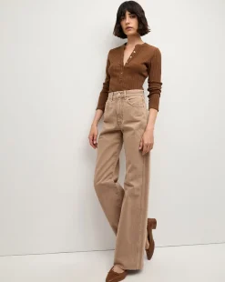 Taylor Wide-Leg Jean in Tan