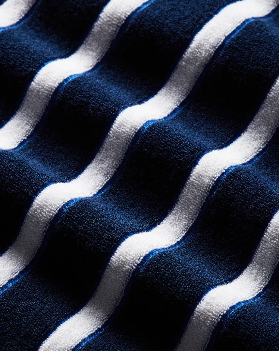 Terrence Terrycloth Dress in Marine/Off-White/Blue Surf