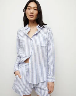 Tijana Striped Short in Blue/White